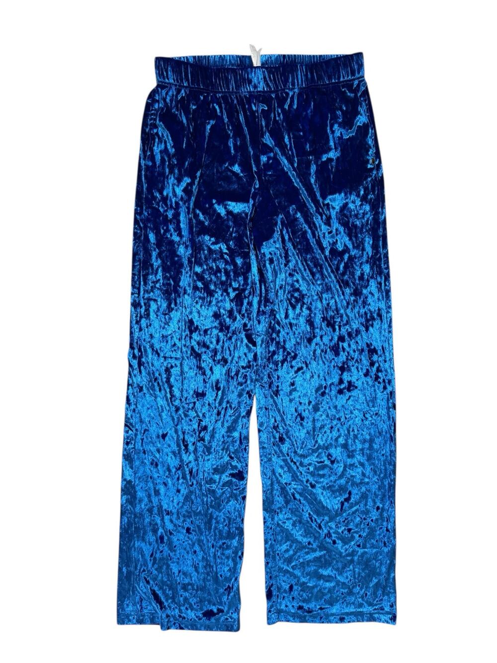 FABLETICS Go-To Crushed Velour Wide Leg Pant in Royal Blue Size Large Women’s
